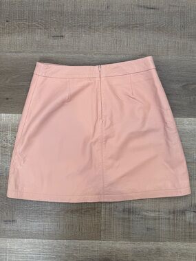 Cupcakes and Cashmere Size 2 100% Lamb Leather Misty Rose Pink Mini Skirt